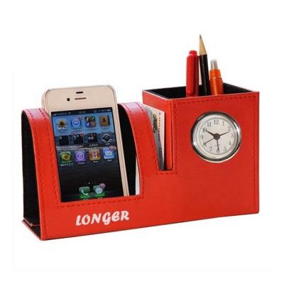 China LG-B042B PORTABLE fashion PU leather cell phone holder for office desk phone holder for sale