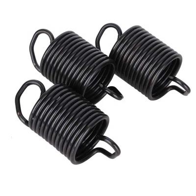 China Custom Coil Steel Wire Forming Constant High Extension Spiral Power Helical Black Oxide Galvanized Double Hook Coil Tension Springs for sale