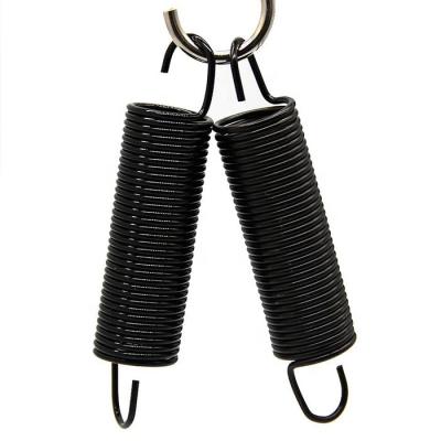 China Coil Manufacturer 3mm Spring Steel Constant High Extension Spiral Black Oxide Coating Galvanized Double Hook Coil Tension Springs for sale