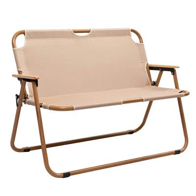 China Outdoor Portable Folding Leisure Camping Picnic Double Wood Grain Aluminum Alloy Easy-carry Beach Chair for sale