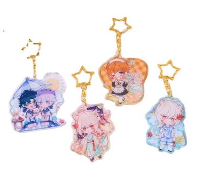 China Luxury Acrylic Hologram Standee Phone Grip Custom Engraved Printed Anime Glitter Acrylic Shaker Charms Key Chain for sale