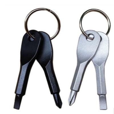 China Key Chain EDC Tool Head Universal Phillips Screwdriver Deluxe Mini Portable Outdoor Survival Tool With Keychain for sale