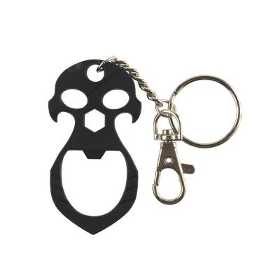 China Hot Sale Beer Bottle Opener Tool Multi Self Defense Luxury Skull Shaped Key Chain for sale