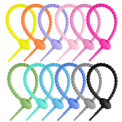 China Fashion Accessories Luxury Head Chain Multifunctional Ornament Attachment Candy Silicon Beaded Plastic Cable Ties for sale