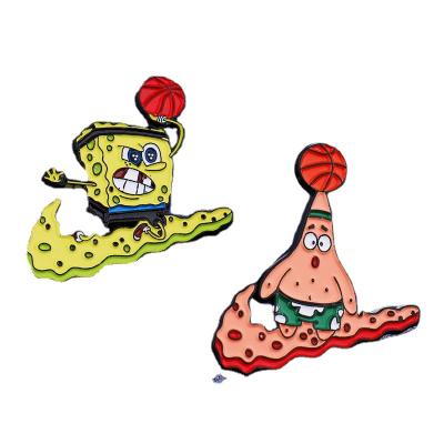 China New Europe design fashion sports basketball player Patrick Star SpongeBob enamel backhand pins for sale