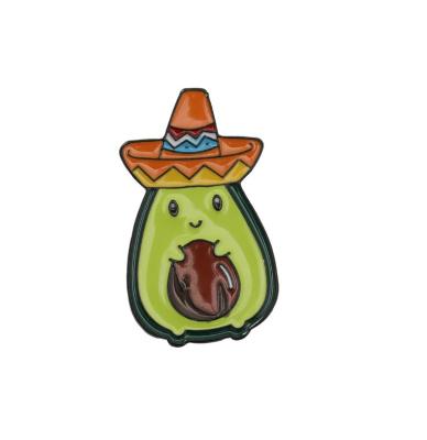 China Cute China Cowboy Hat Avocado Pumpkin Enamel Push Collar Pins For Ornament Accessories for sale