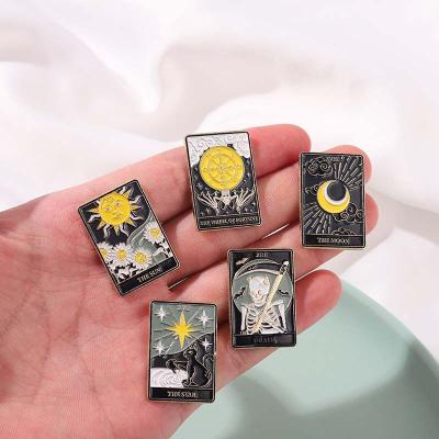 China High Quality Magic Style Mystic Tarot Europe Clothing Accessories Pebble Soft Enamel Pins for sale