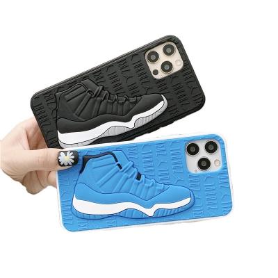 China 2021 Shockproof Luxury Cool Silicone Sneaker Phone Case 3d Printer Basketball Sports Shoes For I Phone 13 for sale