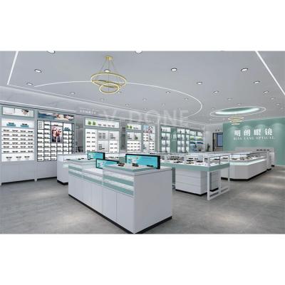 China Store Showcase China Supplier Optical Glasses Shop Wooden Display Rack Sunglasses Display Rack Modern Optical Store Design Layout for sale