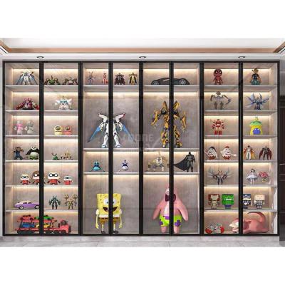 China Mobile Shop Led Jewelry Showcase Household Partition Display Cabinet Light Wooden Glass Tide Game Display Cabinet for sale