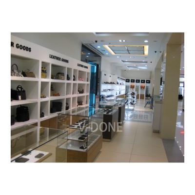 China Single Sided Mall Perfume Showcase Makeup Display Stand With Canton Light Display Cabinet for sale