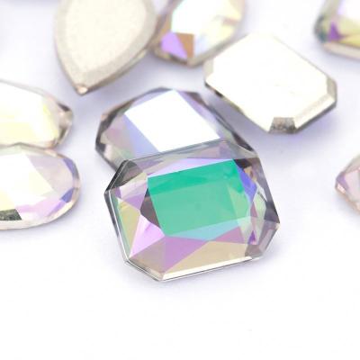 China Crystal Nail Diamond Bling Flat Back Rhinestone Glass Back Rhinestone Fix Rhinestones Flat Non-hot Fix Rhinestones Crystal Nail Diamond Ghost Light K9 for sale