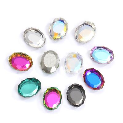 China Nail Art XIAOPU 6*8mm Hot Sale Oval Glass Luminous Flat Back K9 Fake Stone For Nail Art Decoration Accessories for sale