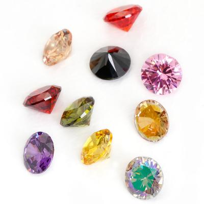 China All Kinds Of Arts And Crafts Clothingand DIY Rhinestones High Quality Loose Zircon Faceted Cut Round Shape Synthetic Gemstones Crystal Zircon For Jewelry for sale