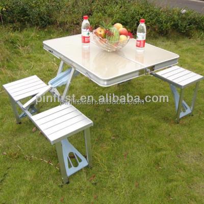 China Outdoor Table Outdoor Portable Folding Camping Picnic Table With 4 Chairs White Thanksgiving for sale