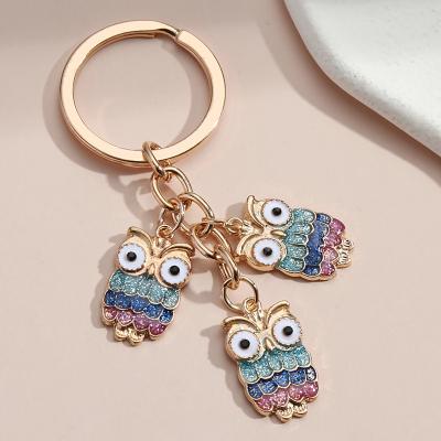 China Cute Souvenir Key Chain Owl Star Key Ring Night Owl Key Chains Animal Gifts for Women Men Handbag Car Keys Handmade Jewelry for sale