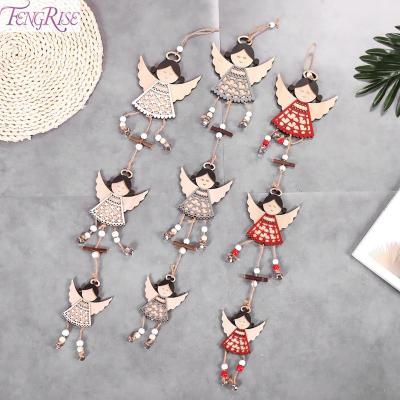 China Tissus 0 Angel Doll Christmas Ornaments Wooden Decoration for Christmas 2021 Elk Christmas Tree Decor Navidad Craft Gift Pendant Home for sale