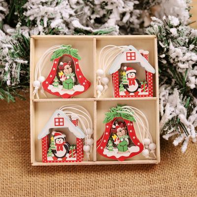 China Santa Claus Wooden Ornament Merry Christmas Cloth Christmas Decorations for Home Christmas 2021 Navidad Noel Gifts Happy New Year 2022 for sale