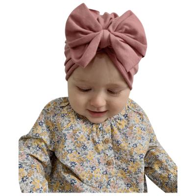 China Fashion Baby Headband Hat Bowknot Print Turban Headband Toddler Kids Solid Bow Tied Hat Beanie Headwear Infants Boy Girls Accessories for sale