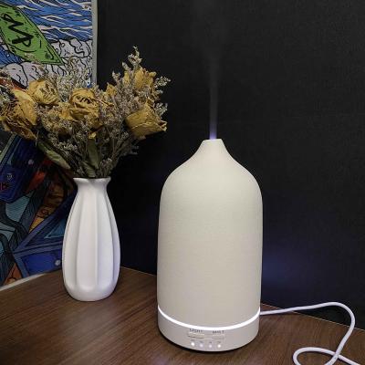 China Hotel Stone Diffuser, White Ceramic Ultrasonic Essential Oil Diffuser for Aromatherapy, 160ml Capacity for sale