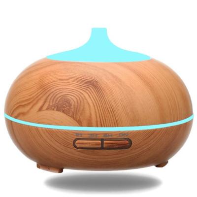 China Car PP Grain Mist Humidifier Ultrasonic Cool Aroma Diffuser Wooden Material Essential Oil Diffuser 550ml for sale