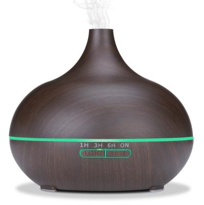 China Household 550 Milliliter Wood Grain Essential Oil Diffuser with 7 Color Lights and 4 Timer, Auto Off for Bedroom Home for sale