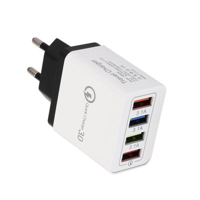 China QC3.0 3A 4USB Mobile Cell Phone Charger EU UK USA Wall Charger for sale