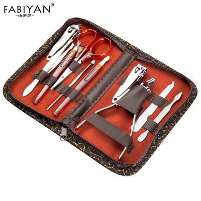 China Beauty Care 7 Pieces 10 Pieces High Quality Manicure Set Stainless Steel Kit Pedicure Manicure With Leather Bag Trimmer Tools for sale