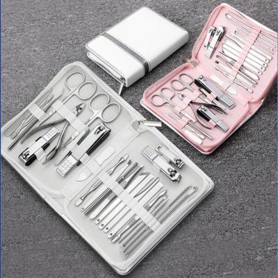 China Beauty Care 26 Piece Personal Care Stainless Steel Manicure And Pedicure Set With Pocket Trimmer Leather Tools for sale