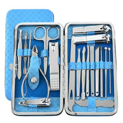 China Beauty Care 19 Pcs Pedicure Kit Nail Clippers Tool Stainless Steel Professional Travel Grooming Kit Tools Clipper Tools for sale