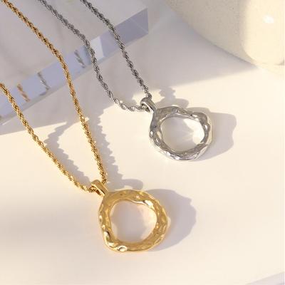 China MARONEW Romantic Wholesale Custom 18k Gold Plated Stainless Steel Jewelry Antique Irregular Geometric Pendant Necklace For Women for sale