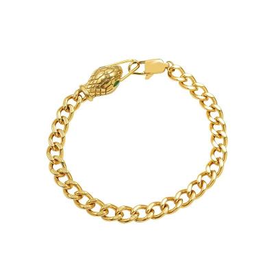 China Color Not Fade CHICOLINK Women's Large Bracelet OEM Snake Link Chain Bracelet Stainless Steel Gold Silver Girls Designer Jewelry for sale