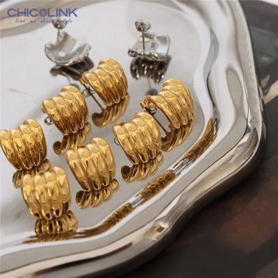 China Color Not Fade Manufacturer CHICOLINK Clip On Earrings Women's High Quality Stainless Steel Jewelry Fruit Gold Boho Earrings for sale