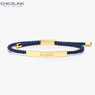 China CHICOLINK Custom Logo Charm Nylon Mens Braided Gold Bracelet Romantic Handmade Weave Rope for sale