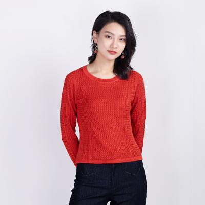 China Women's Korea QUICK DRY Crew Neck Knit Stretch Elasticity Long Sleeve Sweater Pullover for sale