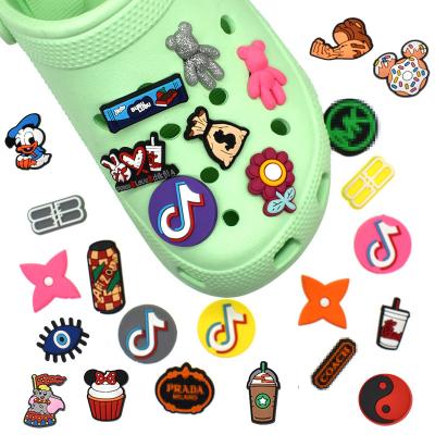 China Shoe Charm Assorted Designs Available Promotional Shoes Decoration Charms Soft Cartoon PVC Shoe Charms For Luxury Croc Charms for sale