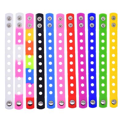 China Other Silicone Wristbands Soft Wristbands Accessory Bands For Croc Shoe Charms Kids Party Gifts, Silicone Wristband With Hole for sale