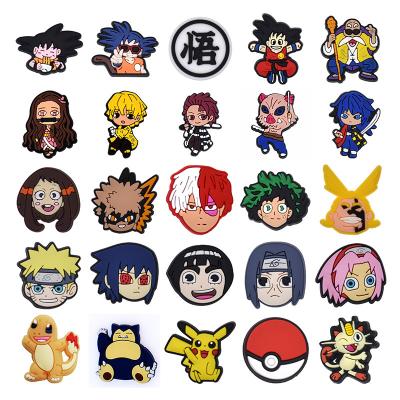 China Shoe Charm Amazon Factory 25pcs Pack Free Shipping Anime Cartoon Charms Unisex-Adult Different PVC Shoe Charms For Shoe Decoration for sale