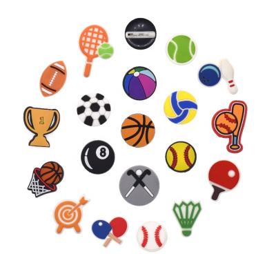 China High Quality Basketball Volleyball Accessories World Cup Soccer Pin Badge New Pvc Ball Brooches for sale