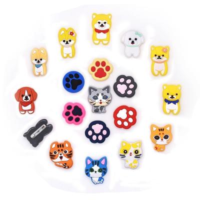 China Custom Soft Plastic Animal Poodles PVC Cat Brooch Lapel Pin Badge Lovely Claw Dog Pets Cute Kawaii Accessories Women Love Gift for sale