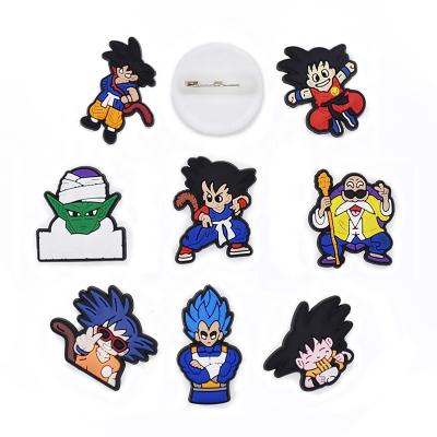 China No Fade Cartoon Wukong Roshi Coat Classic Rubber Brooch Dragon Ball Anime Badge Pin Japan for sale