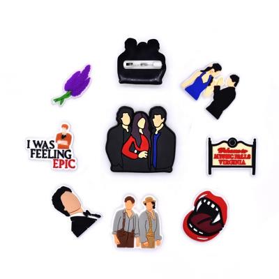 China Recyclable Vampire Diaries PVC Cloth Pins Small Brooch Classic American TV Game Breastpin for sale