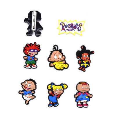 China High Quality Cartoon Kids Baby Brooch Pins Chuckie Reptar Rubber Badge Cute Rugrats Decor for sale