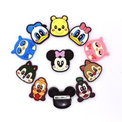 China Soft PVC Brooch Vinyl Brooches Disny Pin Badges Accessories Popular Cartoon Cat Small For Kids Scarf Birthday for sale