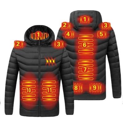 China Winter Men's Waterproof Warm Jackets USB Heating Shirts Smart Thermostat Hooded Pure Warm Color QUICK DRY Passionate Clothing for sale