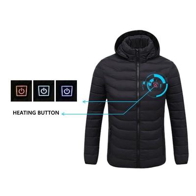 China Men's Smart Thermostat Color Clothing Winter Warm Warm Hooded Pure Hooded Warm Heating Shirts Jackets QUICK DRY for sale