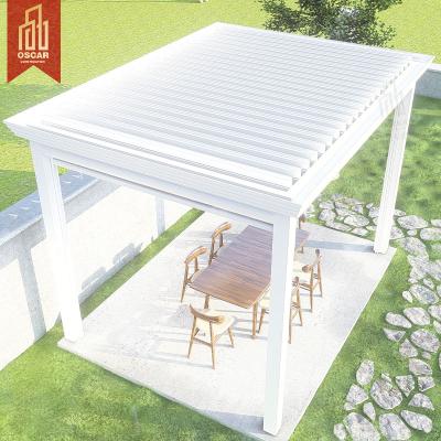 China Easily Assembled Waterproof Aluminum Sun Canopies Pergola Awning With Exterior Blinds for sale