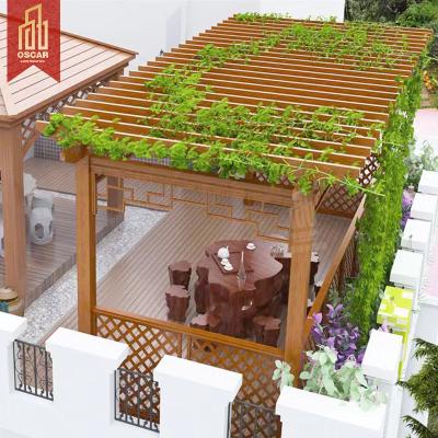 China Easily Assembled Luxury Modern Aluminum Metal Grape Trellis Outdoor Garden Canopy Pergola for sale