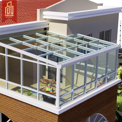 China Modern Cheap Price Solarium Conservatory Aluminum Sunroom Glass House For Villa for sale