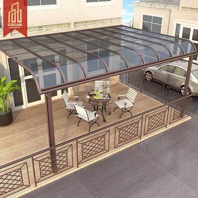 China Anti-UV Sun Canopy Shade Tent Awnings Canopy Canopy Canopies Aluminum Sun Tent Terrace Cover Polycarbonate Roof Tent Awning for sale